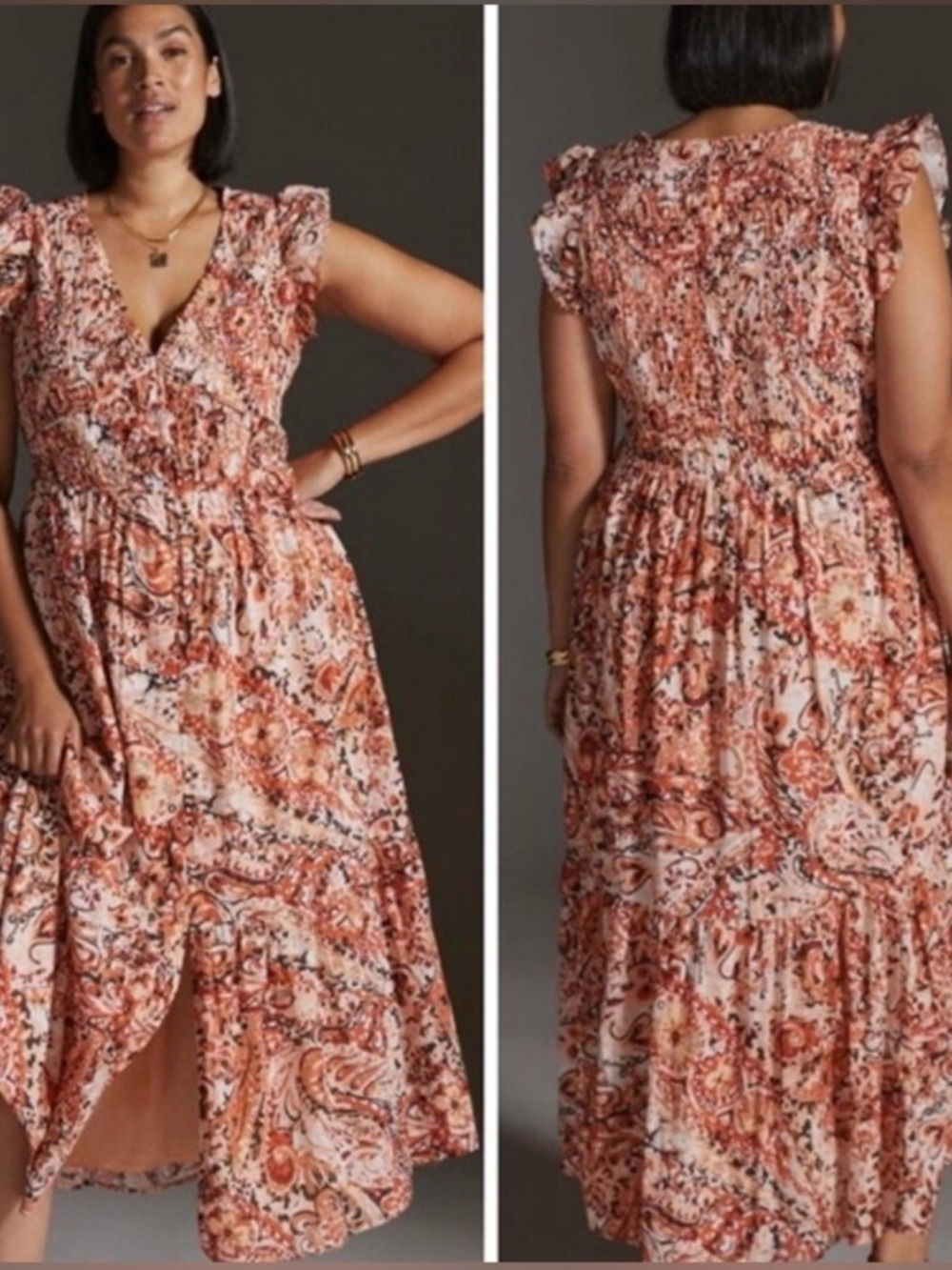 Anthropologie The Peregrine Printed Button Down Tiered
Midi Dress - Picture 4 of 12